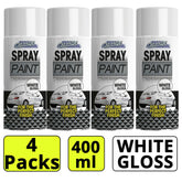 4X Gloss White Car Spray 400ml Spray Paint